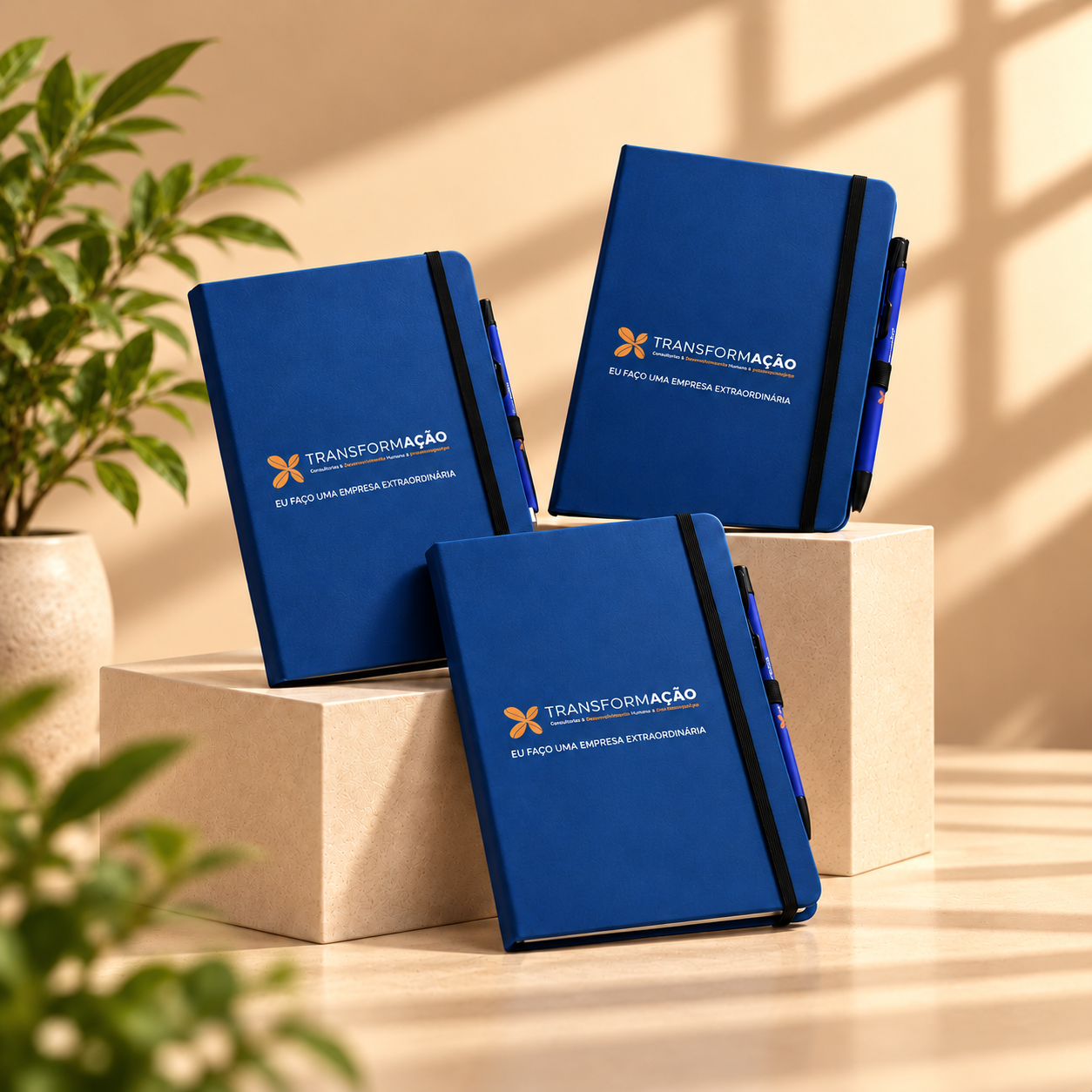 Cadernos azuis personalizados Transformação